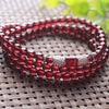 Garnet Wrap Bracelet — Deep Red Beads With Accent Detail