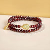 Garnet & Hetian Jade Bracelet — Lucky Charm Bead Bracelet for Wealth & Protection - Hetian Jade GourdBuddha Tibet