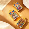 Tibetan Thangka Tsa-Tsa Pendant — Hand-Painted Deity Amulet in Gold-Plated Frame Buddha Tibet