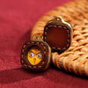1cm Micro Tsa-Tsa Thangka Pendant — Hand-Painted Deity in Square Leather Casing Buddha Tibet