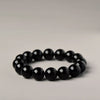 Black Obsidian Bead Bracelet — Simple, Dark, Unshakable - 12mm BeadsBuddha Tibet