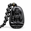 Black Obsidian Buddha Necklace — Find Your Guardian Protector by Zodiac Sign - AkshobhyaBuddha Tibet