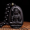 Black Obsidian Buddha Necklace — Find Your Guardian Protector by Zodiac Sign - Buddha Tibet xd001011