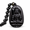 Black Obsidian Buddha Necklace — Find Your Guardian Protector by Zodiac Sign - AkshobhyaBuddha Tibet