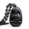 Black Obsidian Buddha Necklace — Find Your Guardian Protector by Zodiac Sign - AmitabhaBuddha Tibet