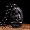 Black Obsidian Buddha Necklace — Find Your Guardian Protector by Zodiac Sign - Buddha Tibet xd001013