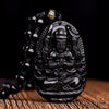 Black Obsidian Buddha Necklace — Find Your Guardian Protector by Zodiac Sign - Buddha Tibet xd001015