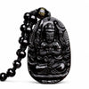 Black Obsidian Buddha Necklace — Find Your Guardian Protector by Zodiac Sign - AvalokiteshvaraBuddha Tibet