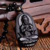 Black Obsidian Buddha Necklace — Find Your Guardian Protector by Zodiac Sign - Buddha Tibet xd00101