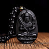 Black Obsidian Buddha Necklace — Find Your Guardian Protector by Zodiac Sign - Buddha Tibet xd001017