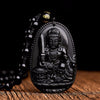 Black Obsidian Buddha Necklace — Find Your Guardian Protector by Zodiac Sign - Buddha Tibet xd001016