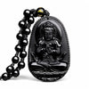 Black Obsidian Buddha Necklace — Find Your Guardian Protector by Zodiac Sign - SamantabhadraBuddha Tibet