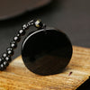 Black Obsidian Ganesha Pendant Necklace — Obstacle Remover & Wealth Guardian - Buddha Tibet xd00106