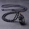 Black Obsidian Pixiu Necklace — Wealth Protection and Personal Feng Shui Charm - Buddha Tibet xd00096