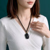Black Obsidian Pixiu Necklace — Wealth Protection and Personal Feng Shui Charm - Buddha Tibet xd00096