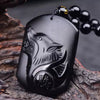 Black Obsidian Wolf Totem Pendant Necklace — Guardian of Strength & Protection - Buddha Tibet xd00111