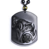 Black Obsidian Wolf Totem Pendant Necklace — Guardian of Strength & Protection - Buddha Tibet xd00111