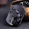 Black Obsidian Wolf Totem Pendant Necklace — Guardian of Strength & Protection - Buddha Tibet xd00111