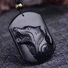 Black Obsidian Wolf Totem Pendant Necklace — Guardian of Strength & Protection - Buddha Tibet xd00111