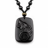 Black Obsidian Wolf Totem Pendant Necklace — Guardian of Strength & Protection Buddha Tibet