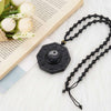 Black Obsidian&Tourmaline Bagua Yin Yang Pendant — Feng Shui Protection Buddha Tibet