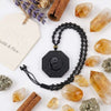 Black Obsidian&Tourmaline Bagua Yin Yang Pendant — Feng Shui Protection Buddha Tibet