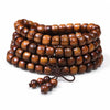 Black Rosewood 108-Bead Mala Bracelet — Natural Wood Prayer Beads in Round, Barrel & Wrap Styles - Apple-Cut Beads 108Buddha Tibet