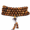 Black Rosewood 108-Bead Mala Bracelet — Natural Wood Prayer Beads in Round, Barrel & Wrap Styles Buddha Tibet