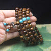 Black Rosewood 108-Bead Mala Bracelet — Natural Wood Prayer Beads in Round, Barrel & Wrap Styles Buddha Tibet