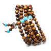 Black Rosewood 108-Bead Mala Bracelet — Natural Wood Prayer Beads in Round, Barrel & Wrap Styles - Round Beads 8mm × 108 with SpacersBuddha Tibet