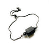 Black Tourmaline Adjustable Cuff — Raw Stone on Wire, 9 Styles - Gunmetal with Iron StoneBuddha Tibet