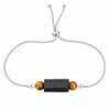 Black Tourmaline Adjustable Cuff — Raw Stone on Wire, 9 Styles - Tourmaline & Tiger EyeBuddha Tibet