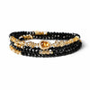 Black Tourmaline & Aquamarine Five Elements Wrap — Bracelet or Necklace, You Decide Buddha Tibet