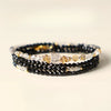 Black Tourmaline & Aquamarine Five Elements Wrap — Bracelet or Necklace, You Decide - MetalBuddha Tibet