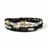 Black Tourmaline & Aquamarine Five Elements Wrap — Bracelet or Necklace, You Decide Buddha Tibet