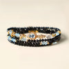 Black Tourmaline & Aquamarine Five Elements Wrap — Bracelet or Necklace, You Decide - WaterBuddha Tibet