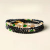 Black Tourmaline & Aquamarine Five Elements Wrap — Bracelet or Necklace, You Decide - WoodBuddha Tibet