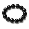 Black Tourmaline Bead Bracelet — Clear the Day, Keep the Stone - 12mm标准Buddha Tibet