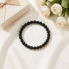 Black Tourmaline Bead Bracelet — Natural Stone Energy Absorber for Protection &amp; Grounding - Buddha Tibet xd00203