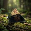 Black Tourmaline Orgone Pyramid - Handmade Crystal Protection Pyramid for Guarding - Buddha Tibet 