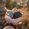 Black Tourmaline Orgone Pyramid - Handmade Crystal Protection Pyramid for Guarding - Buddha Tibet 
