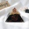 Black Tourmaline Orgone Pyramid - Handmade Crystal Protection Pyramid for Guarding - Buddha Tibet 