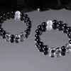Black Tourmaline & Rutilated Quartz Bracelet — Dark Stone, Steady Ground - Buddha Tibet