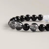 Black Tourmaline & Rutilated Quartz Bracelet — Dark Stone, Steady Ground - Buddha Tibet
