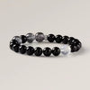Black Tourmaline & Rutilated Quartz Bracelet — Dark Stone, Steady Ground - Buddha Tibet