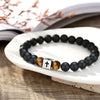 Black Tourmaline Tiger Eye Cross Bracelet — Stone &amp; Faith Protection for Everyday Wear - Buddha Tibet xd00202