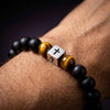 Black Tourmaline Tiger Eye Cross Bracelet — Stone &amp; Faith Protection for Everyday Wear - Buddha Tibet xd00202