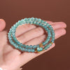 Blue Jade Double-Wrap Gourd Bracelet — Two Loops, One Stone - 6mm BeadsBuddha Tibet