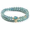Blue Jade Double-Wrap Gourd Bracelet — Two Loops, One Stone Buddha Tibet