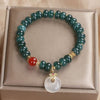 Blue Jade Peace Buckle Bracelet — Round or Flat Beads, One Meaning - Flat Counting BeadsBuddha Tibet
